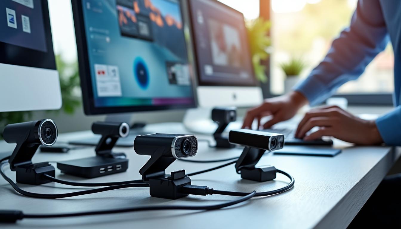 Illustration: Types de webcams et compatibilité avec les écrans et moniteurs