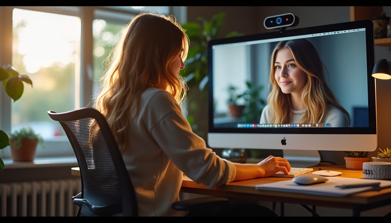 Illustration: Comparaison entre lumière naturelle et lumière artificielle pour la webcam