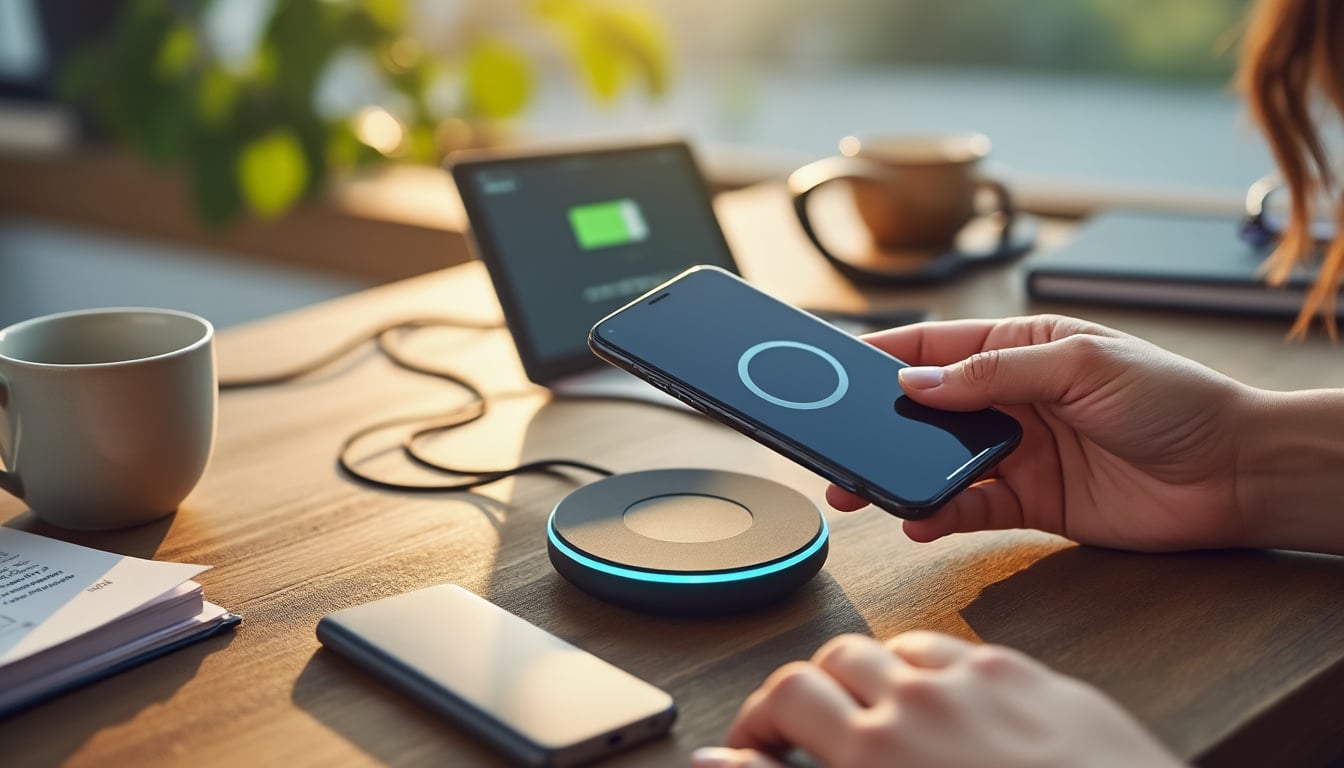 Illustration: Définition et principes de la charge par induction pour smartphone