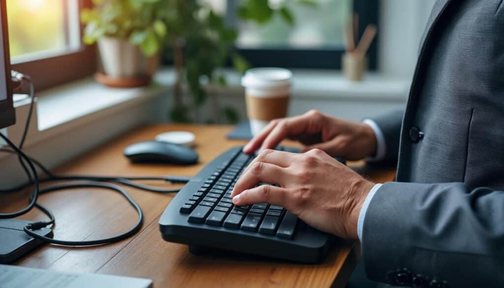 Clavier ergonomique : adaptation rapide au bureau pour plus de confort