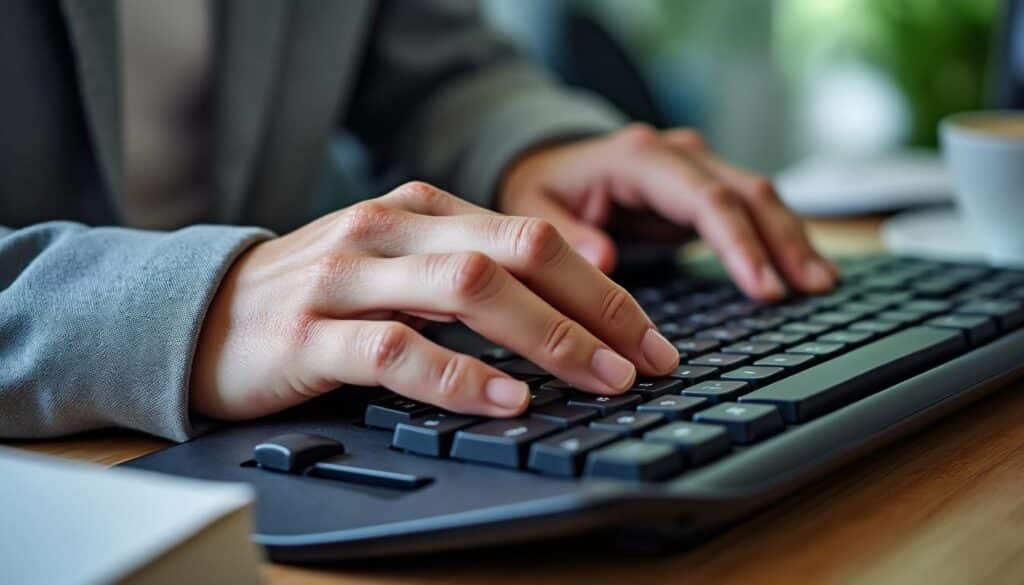 Clavier ergonomique pour le soulagement de la fatigue des mains