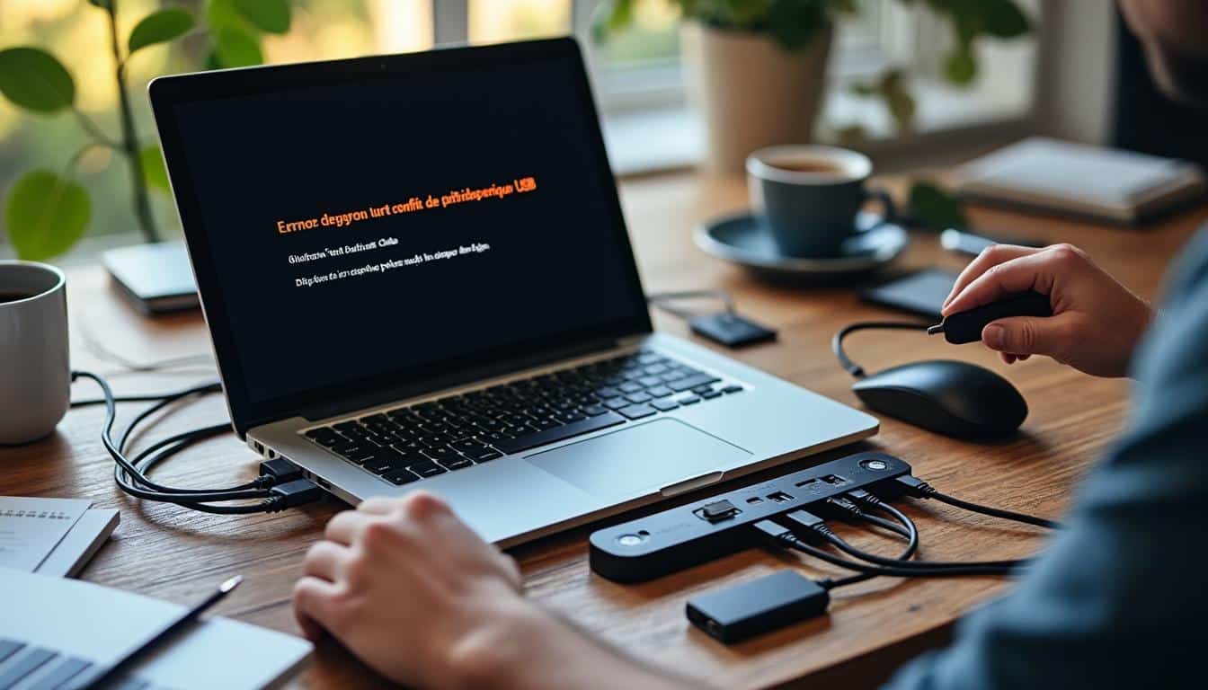 Illustration: Comprendre le conflit de périphérique au démarrage sur un hub USB