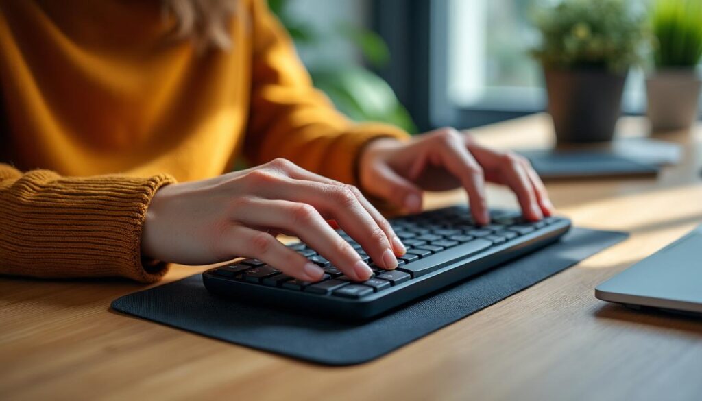 Clavier ergonomique pour une position naturelle des bras confortable